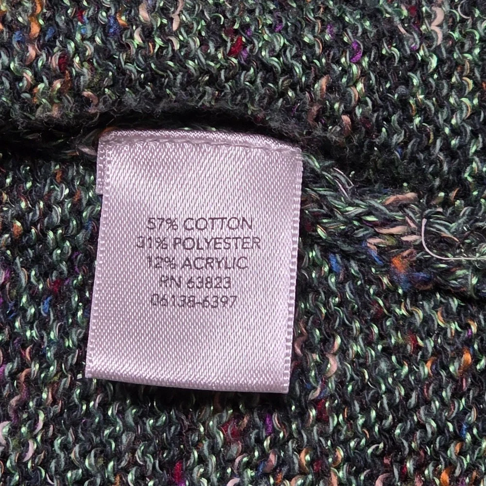 Christopher & Banks Multi Marled‎ Cardigan Women's Size M Green Shawl Collar